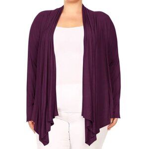 Due Per Due Womens S Asymmetrical Open Cardigan Lagenlook Lightweight Purple